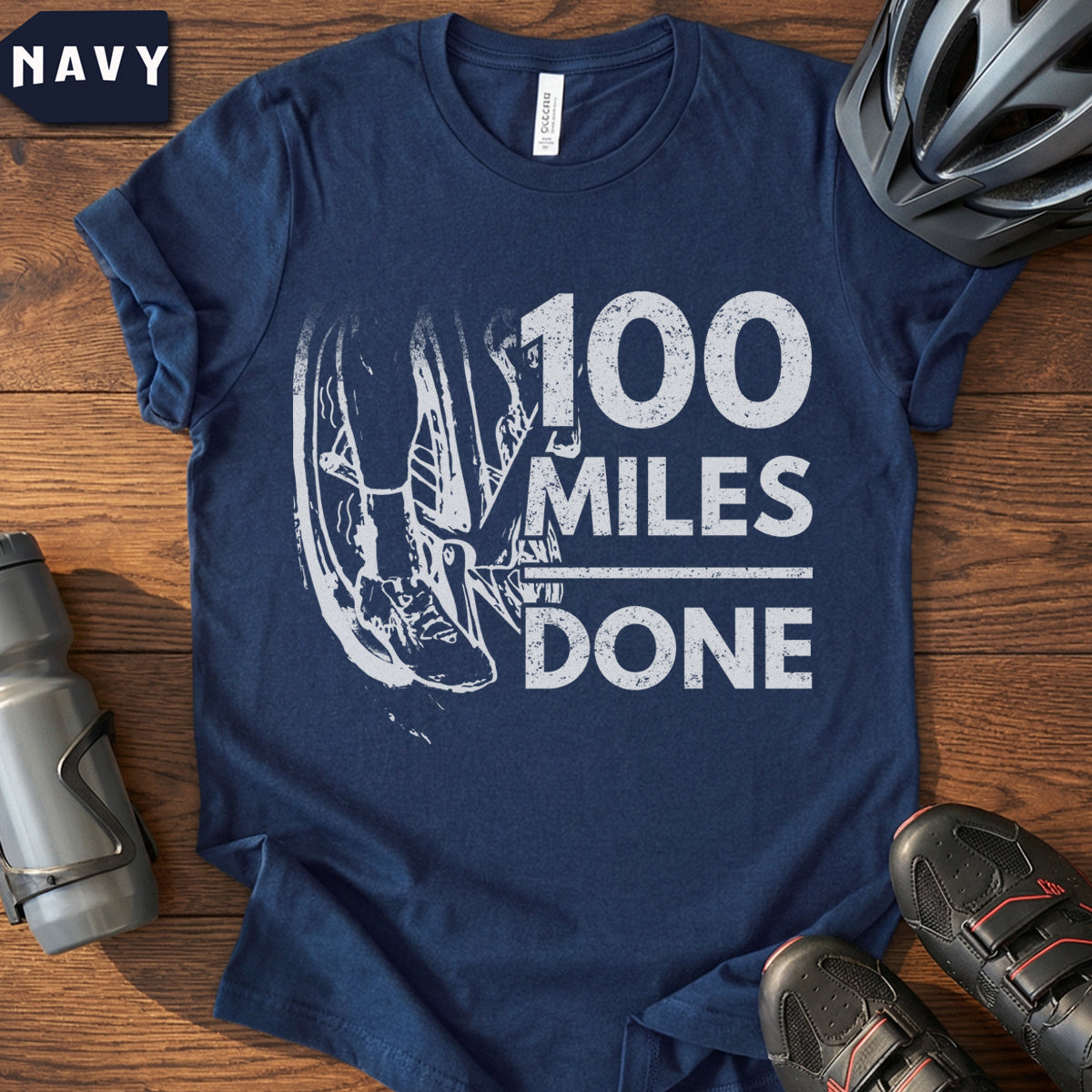 "100 Miles Done" T-Shirt | Century Ride Finisher Gift