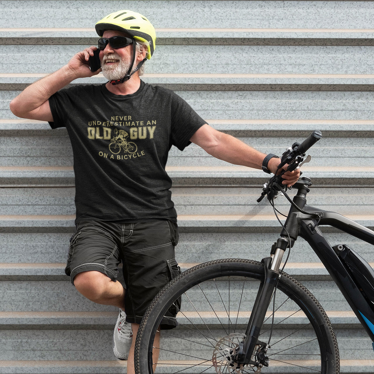 "Never Underestimate an Old Guy" T-Shirt | Veteran Cyclist Gift