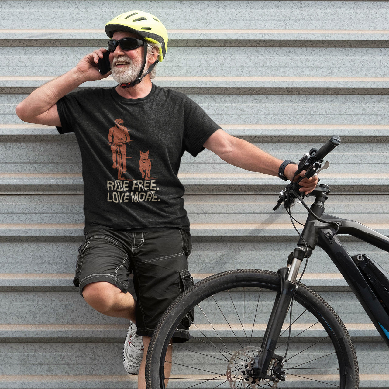 Cycling With Pet T-Shirt | "Ride Free Love More" Cyclist Gift