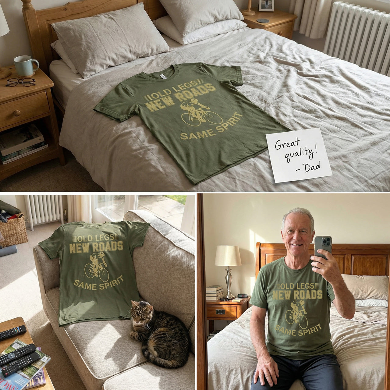 Old Man Strength T-Shirt | Funny Veteran Cyclist Gift