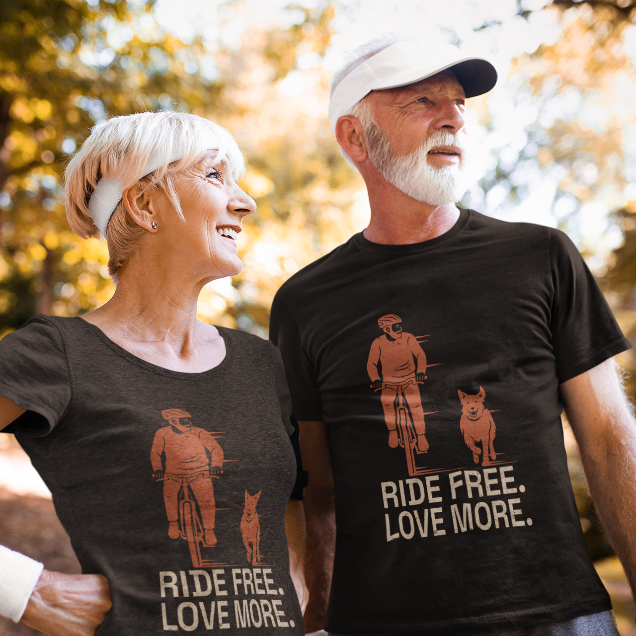Cycling With Pet T-Shirt | "Ride Free Love More" Cyclist Gift