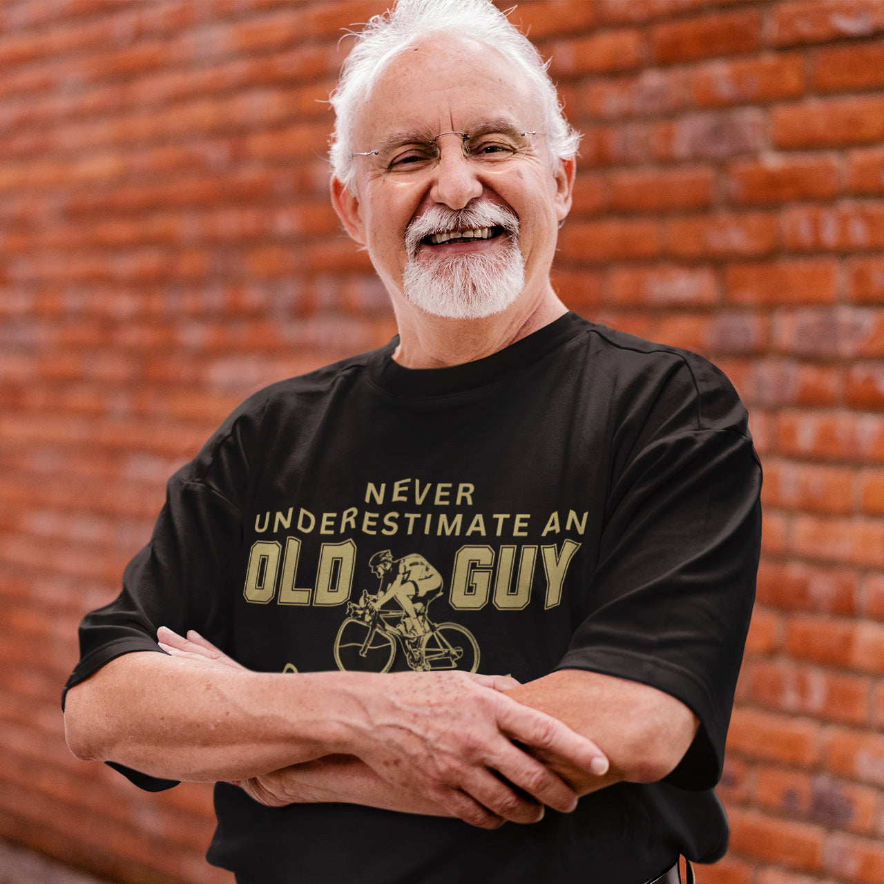"Never Underestimate an Old Guy" T-Shirt | Veteran Cyclist Gift