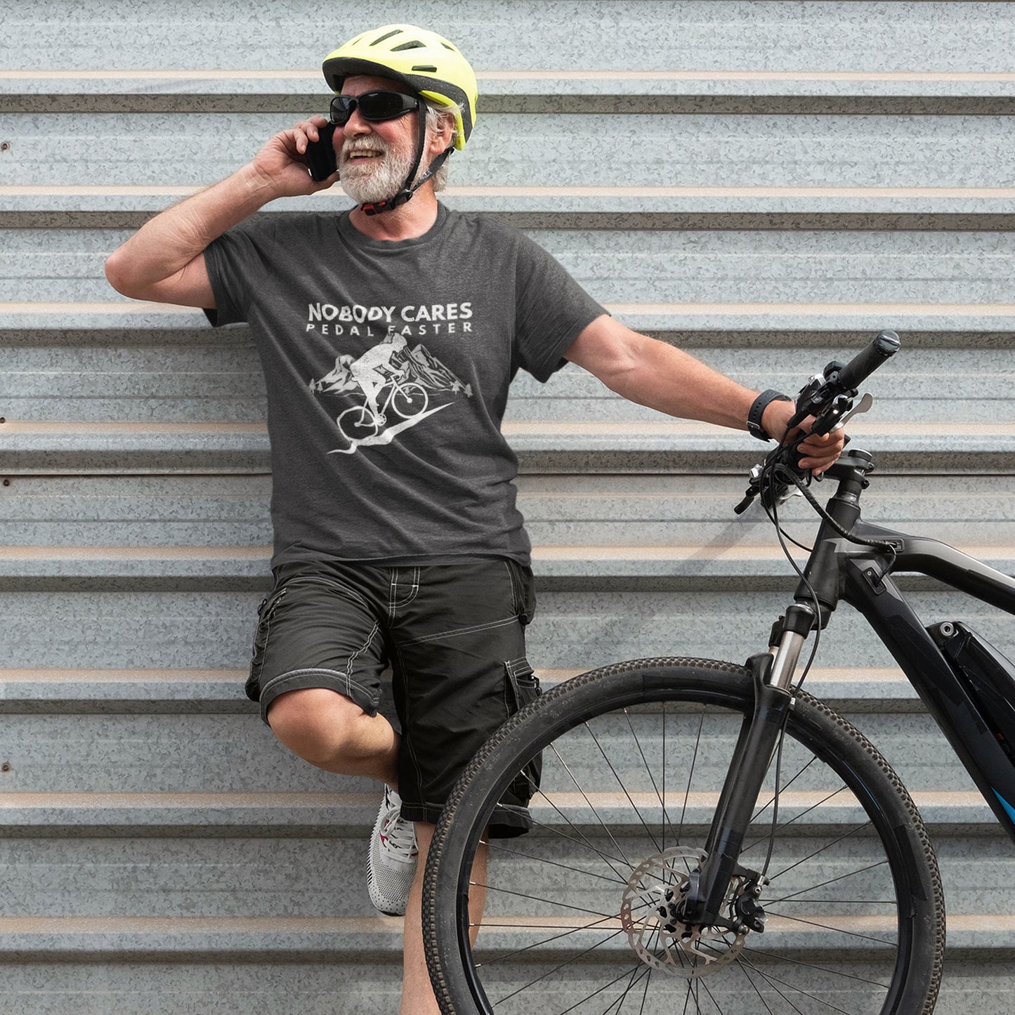 "Nobody Cares Pedal Faster" T-Shirt | Funny Motivational Cycling Tee