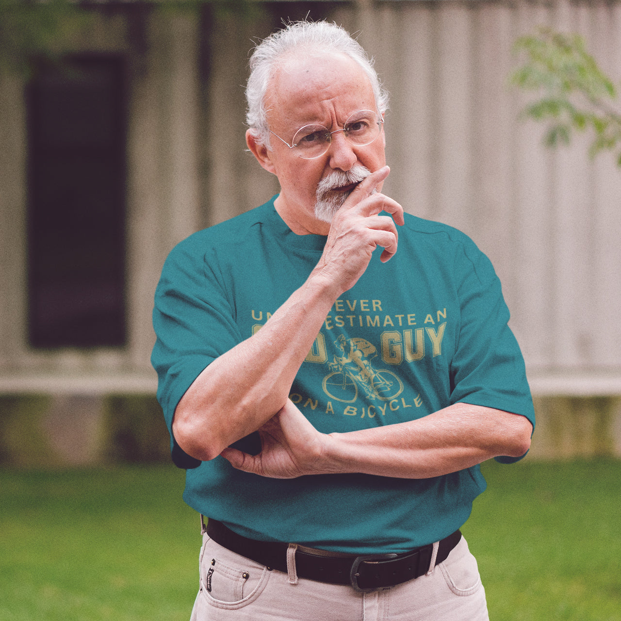 "Never Underestimate an Old Guy" T-Shirt | Veteran Cyclist Gift