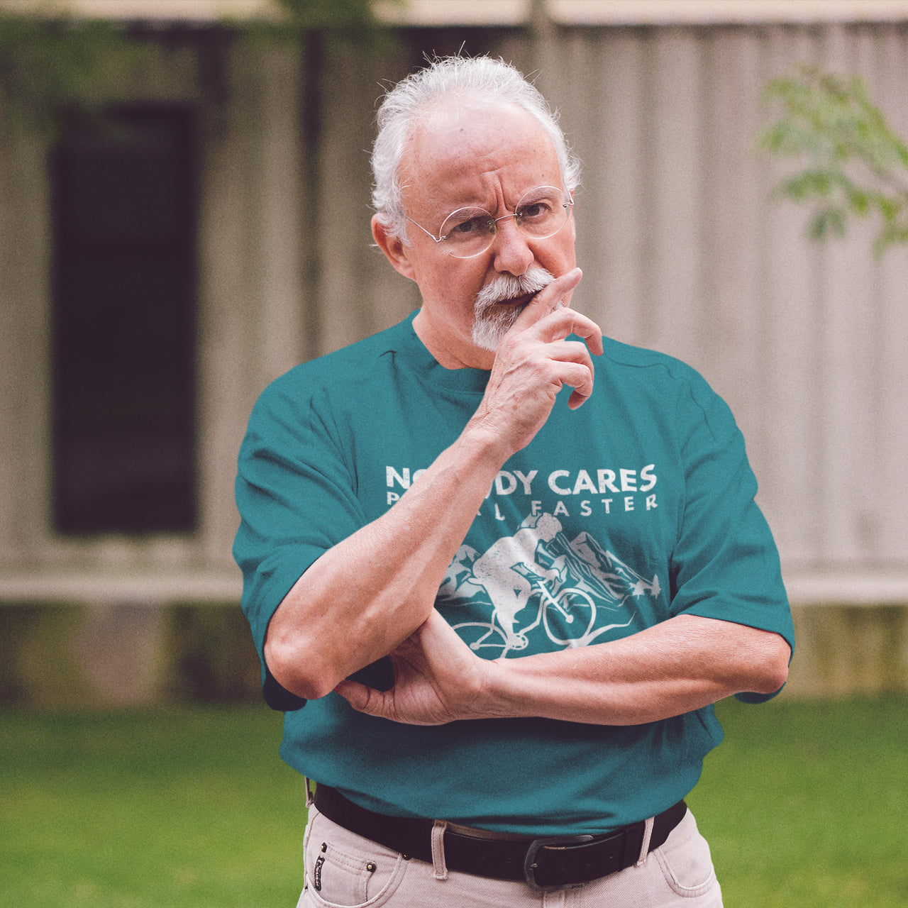 "Nobody Cares Pedal Faster" T-Shirt | Funny Motivational Cycling Tee