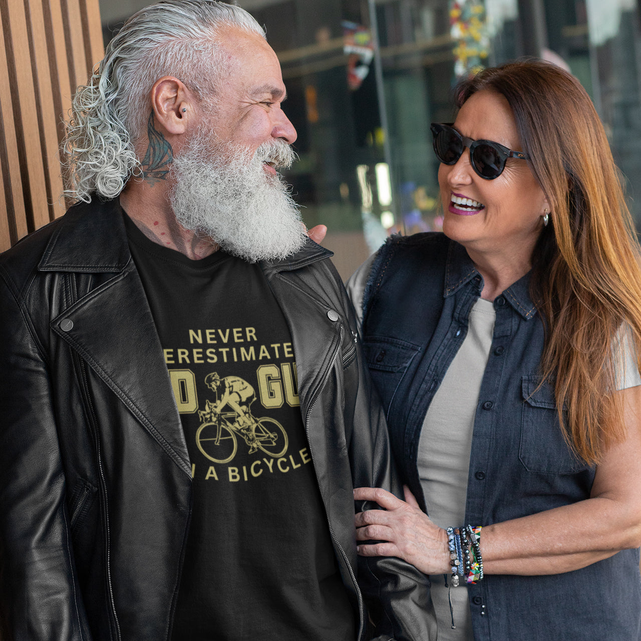 "Never Underestimate an Old Guy" T-Shirt | Veteran Cyclist Gift