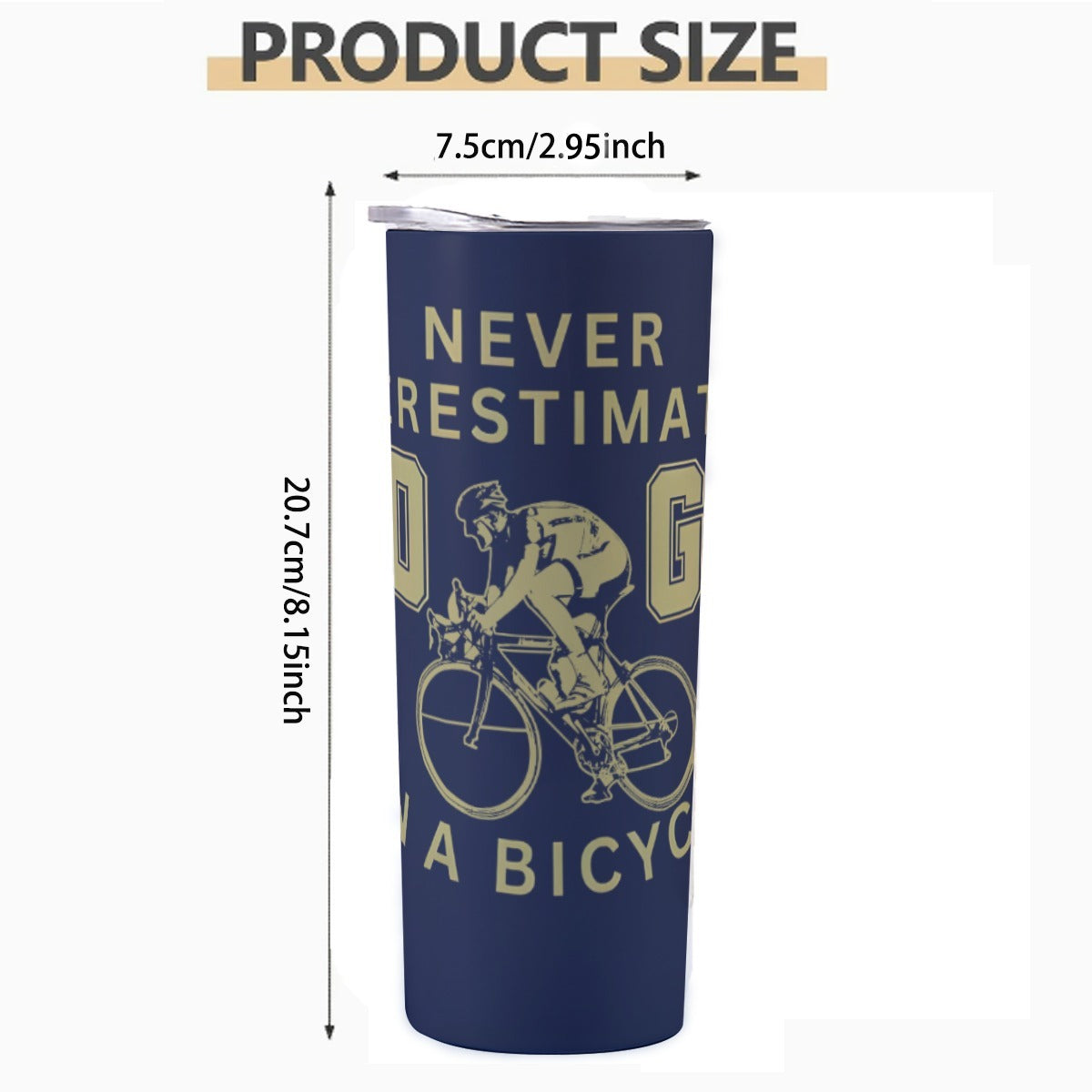 Old Guy Bicycle Skinny Tumbler