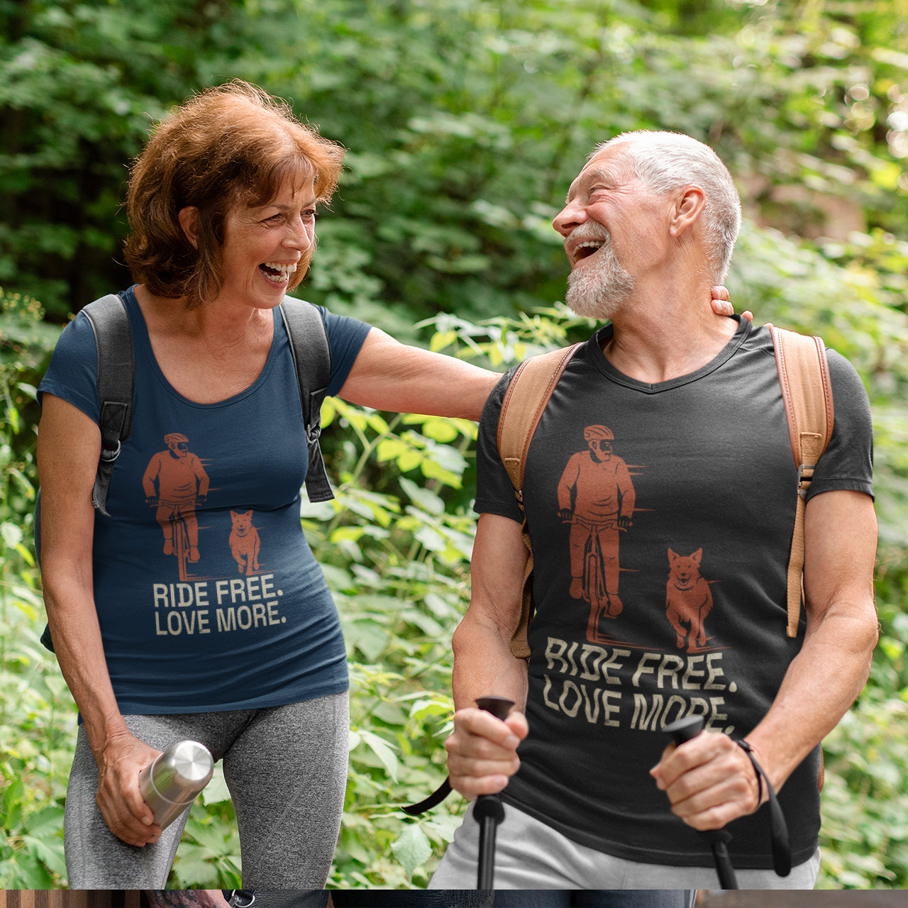 Cycling With Pet T-Shirt | "Ride Free Love More" Cyclist Gift