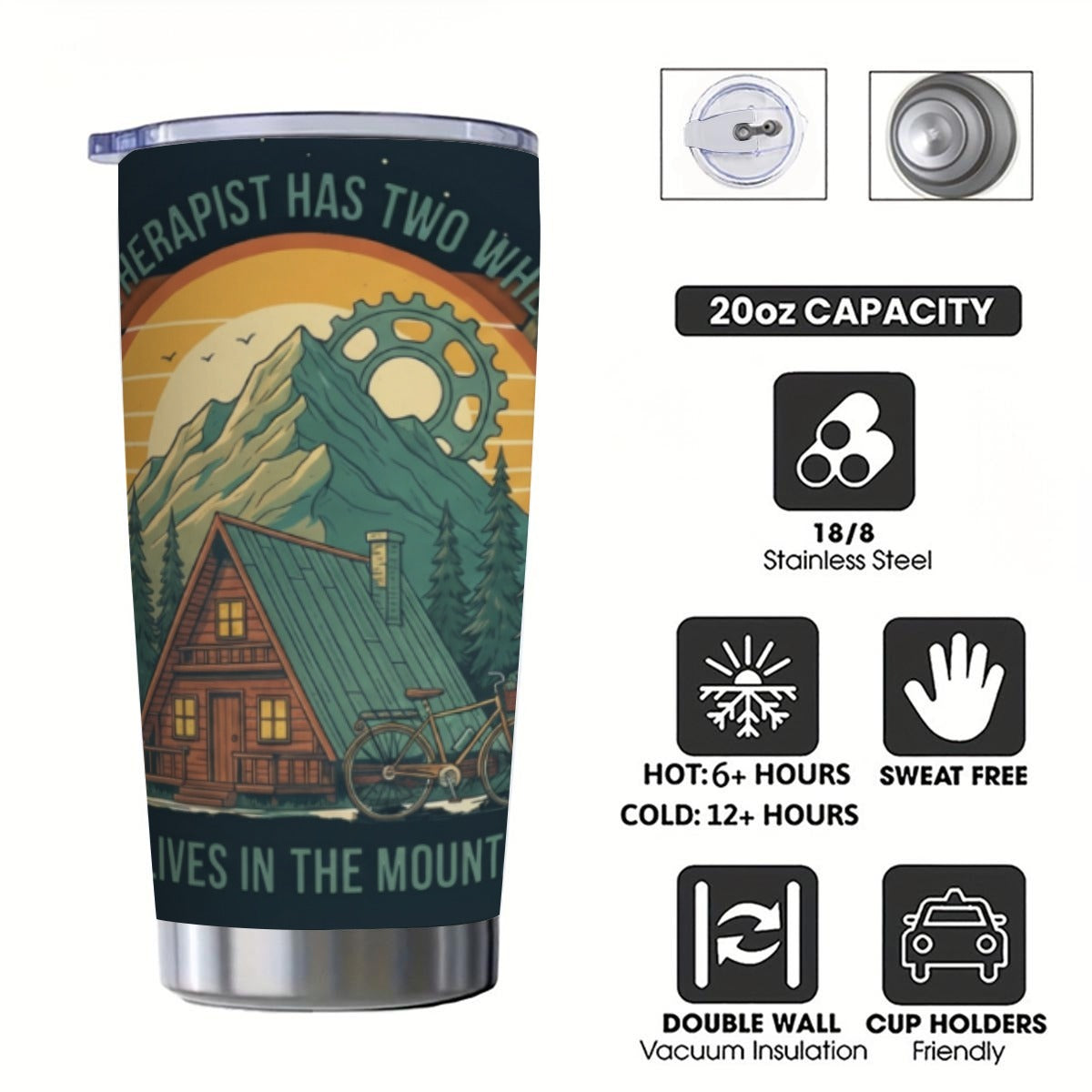 Therapy Wheels Tapered Tumbler