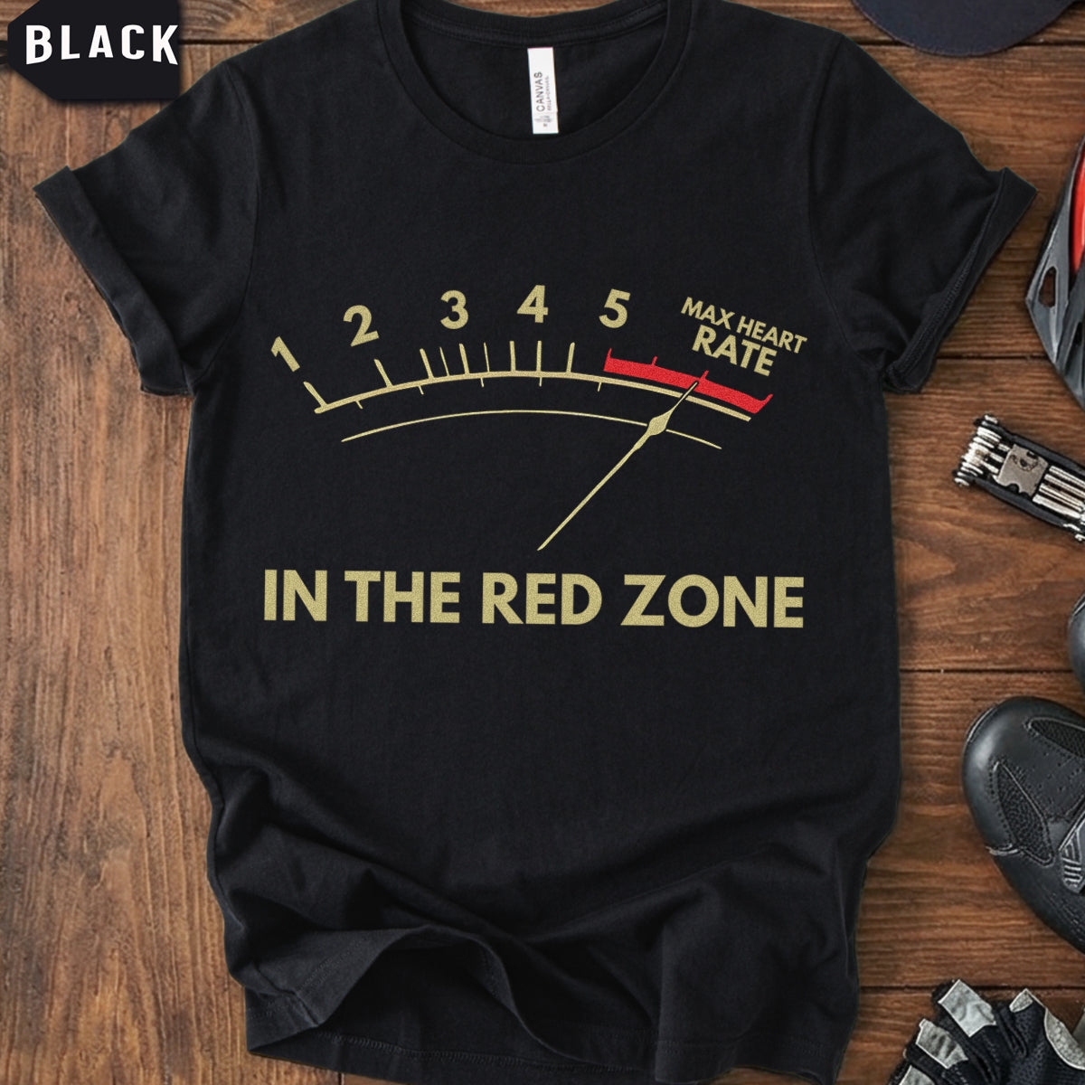 "In The Red Zone" T-Shirt | Funny Max Heart Rate Cycling Tee