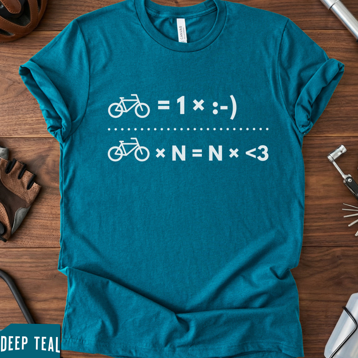 Funny Cycling Math T-Shirt | Bike Lover Equation Tee