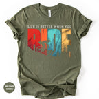 "Life is Better When You Ride" T-Shirt, Mountain Bike Nature Tee