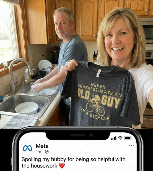 "Never Underestimate an Old Guy" T-Shirt | Veteran Cyclist Gift