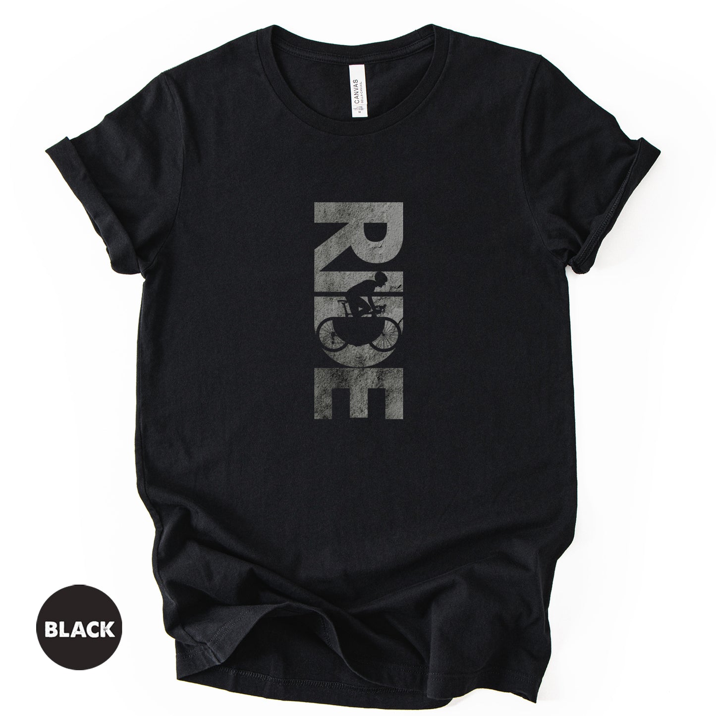 Minimalist Cycling T-Shirt | Negative Space Rider Tee