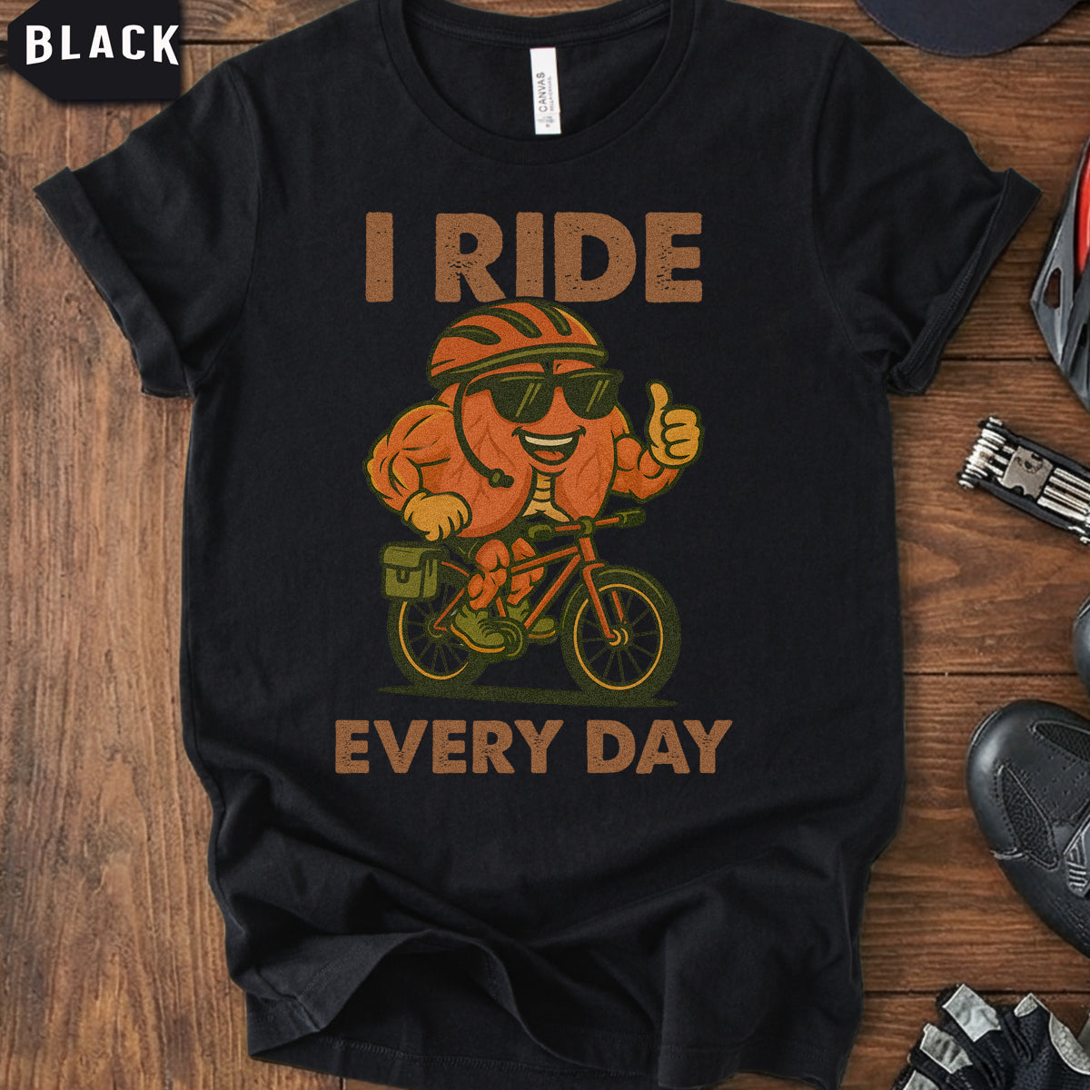 Healthy Lungs, Happy Ride – I Ride Every Day Cycling Tee