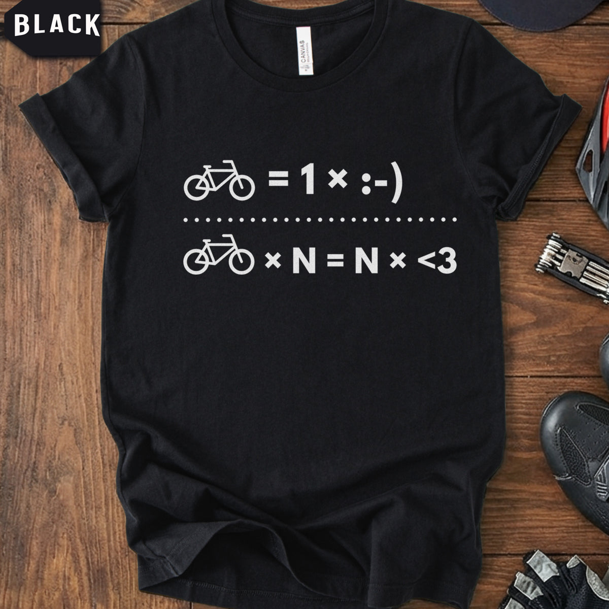 Funny Cycling Math T-Shirt | Bike Lover Equation Tee