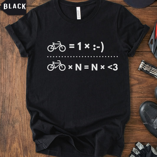 Funny Cycling Math T-Shirt | Bike Lover Equation Tee