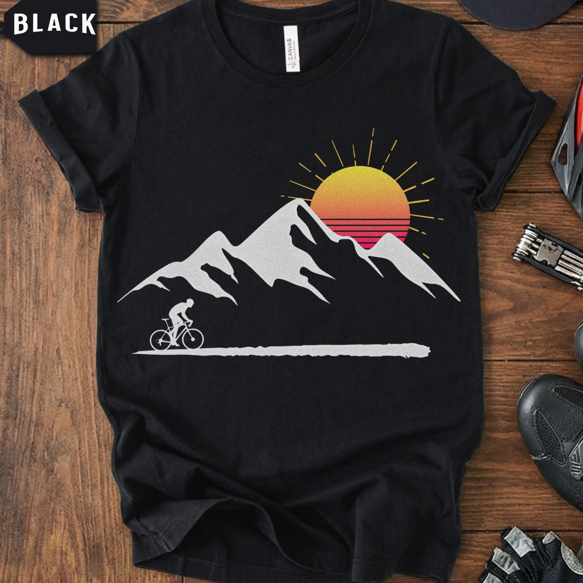 Sunrise Cycling T-Shirt | Peaceful Morning Ride Tee