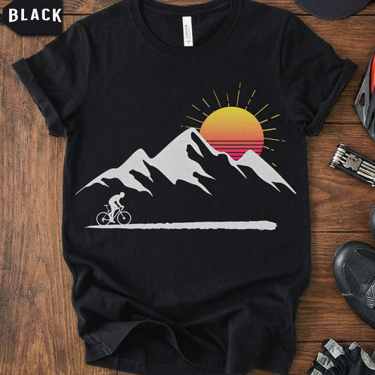 Sunrise Cycling T-Shirt | Peaceful Morning Ride Tee