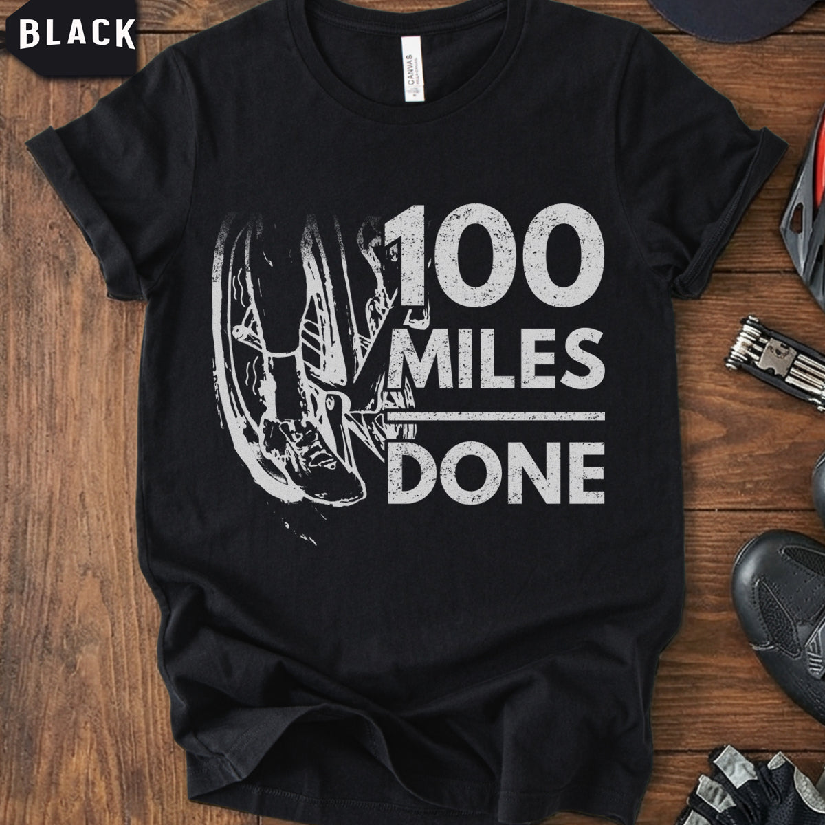 "100 Miles Done" T-Shirt | Century Ride Finisher Gift
