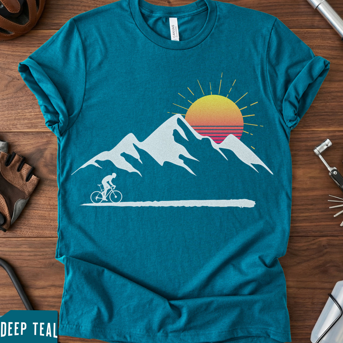 Sunrise Cycling T-Shirt | Peaceful Morning Ride Tee