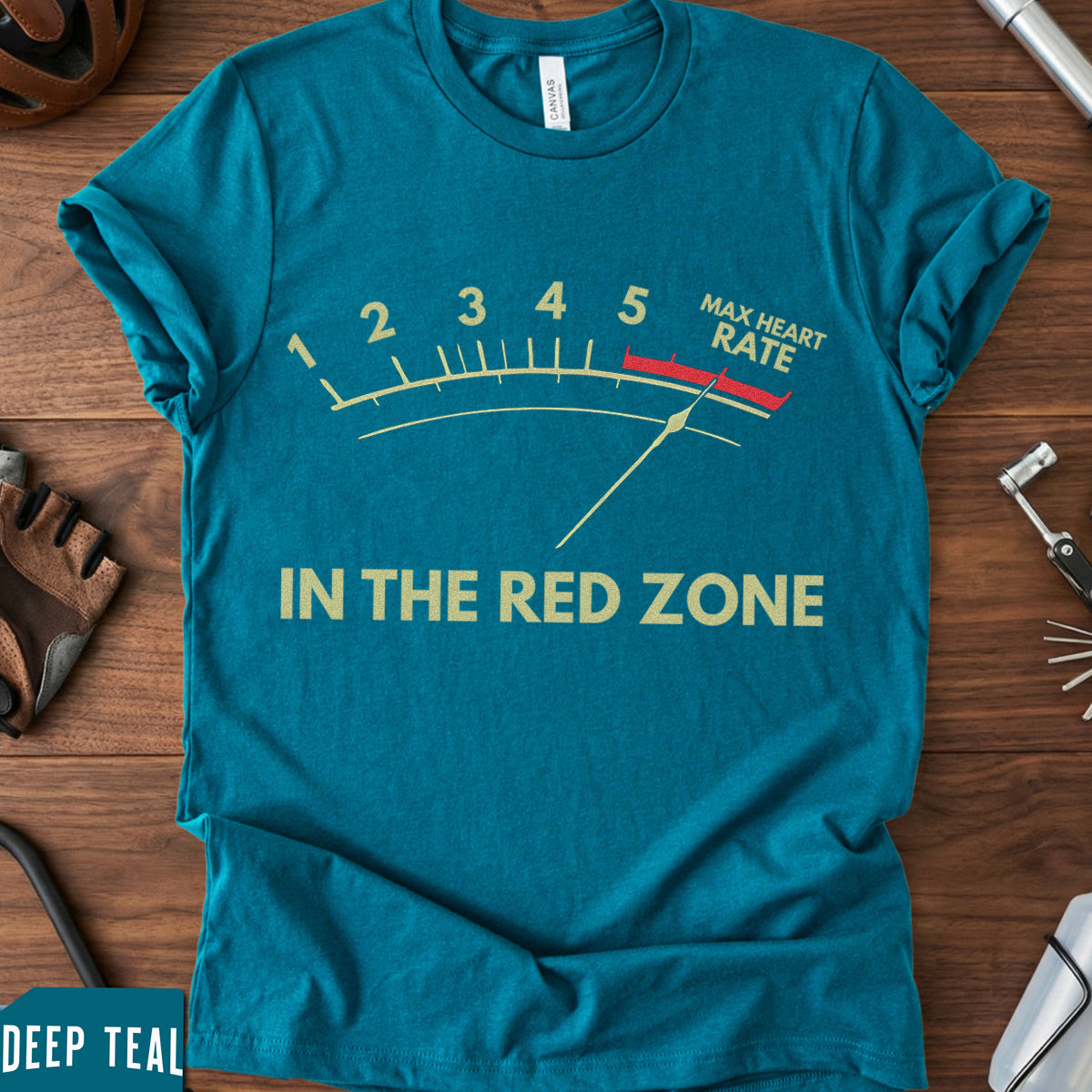 "In The Red Zone" T-Shirt | Funny Max Heart Rate Cycling Tee