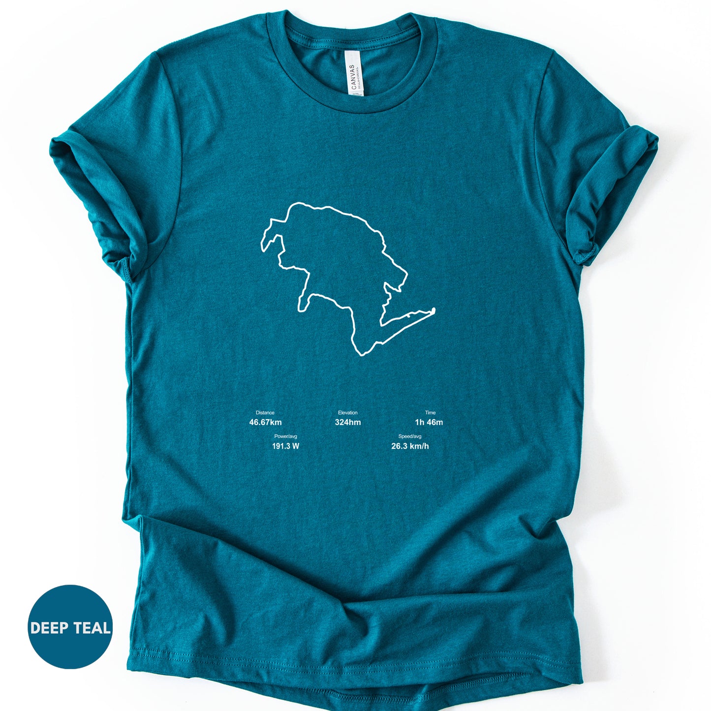 Personalized Cycling T-Shirt – Print Your Own Ride Route.
