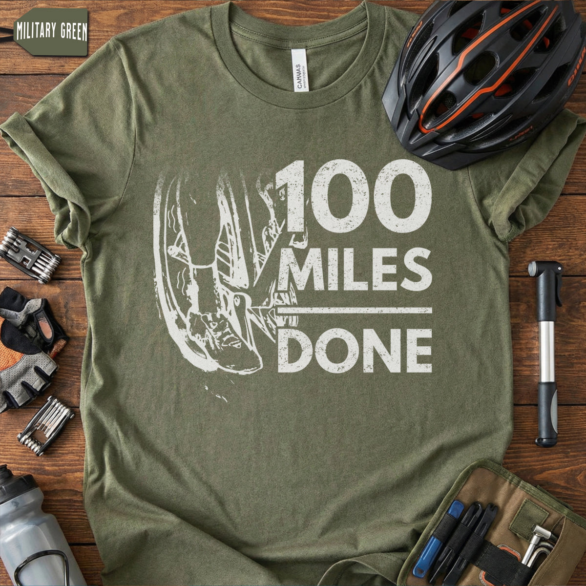 "100 Miles Done" T-Shirt | Century Ride Finisher Gift