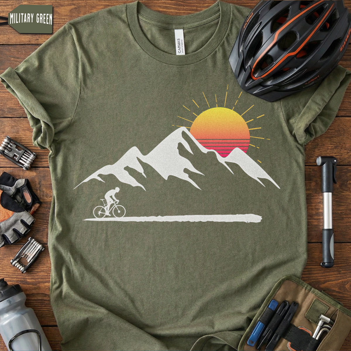 Sunrise Cycling T-Shirt | Peaceful Morning Ride Tee
