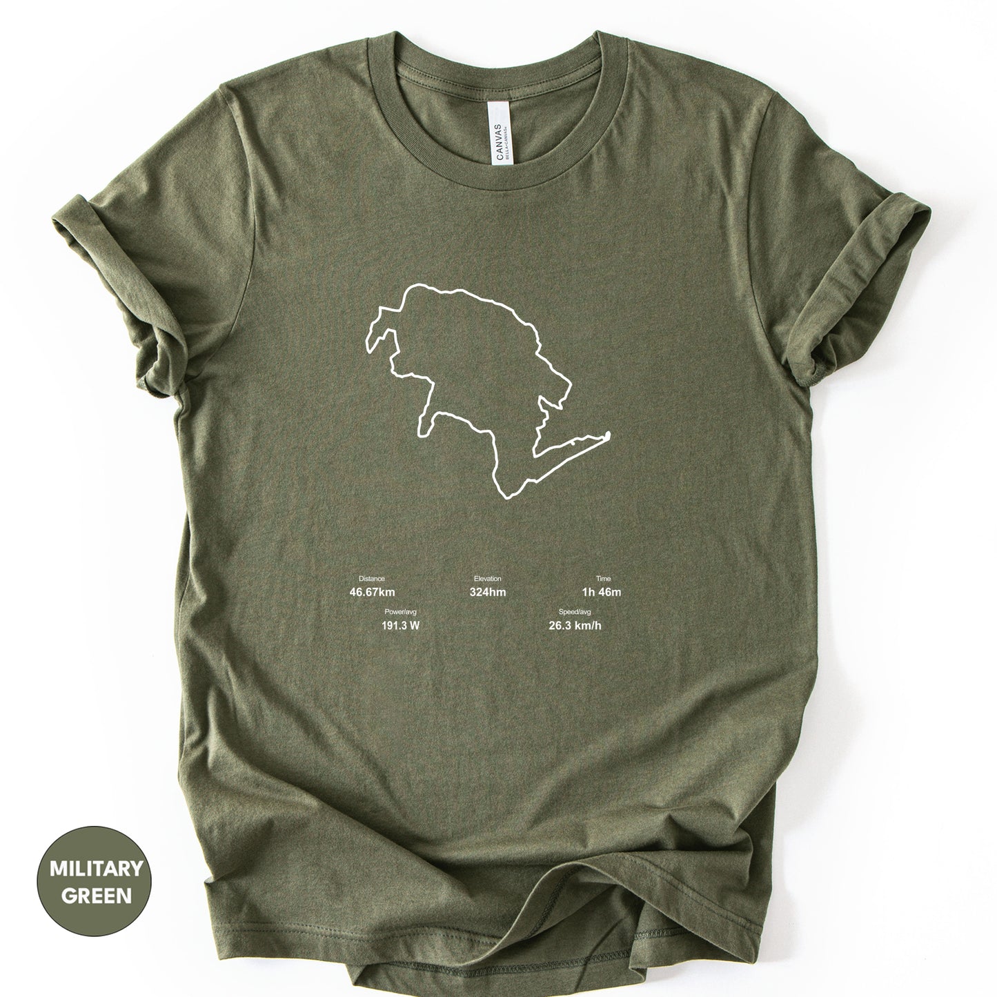 Personalized Cycling T-Shirt – Print Your Own Ride Route.