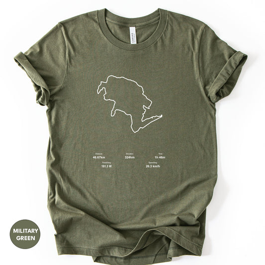 Personalized Cycling T-Shirt – Print Your Own Ride Route.