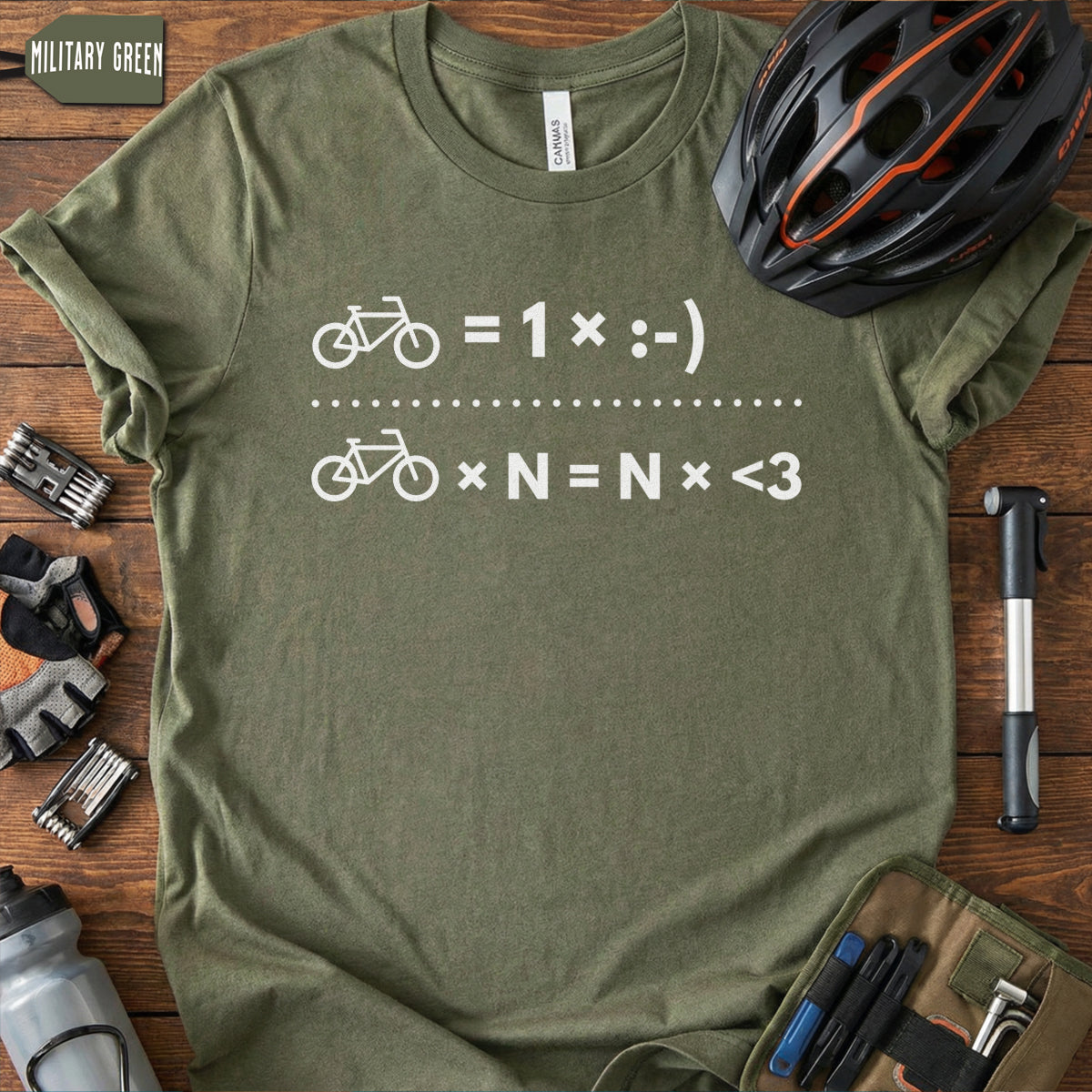 Funny Cycling Math T-Shirt | Bike Lover Equation Tee