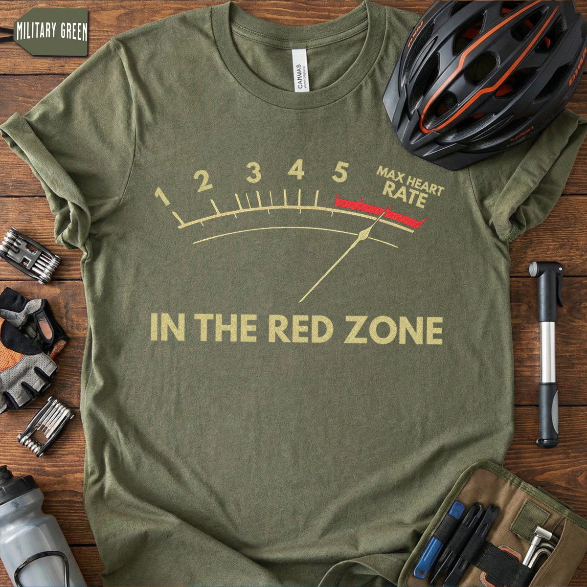"In The Red Zone" T-Shirt | Funny Max Heart Rate Cycling Tee