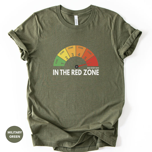 "In The Red Zone" T-Shirt | Funny Heart Rate Zone Cycling Tee