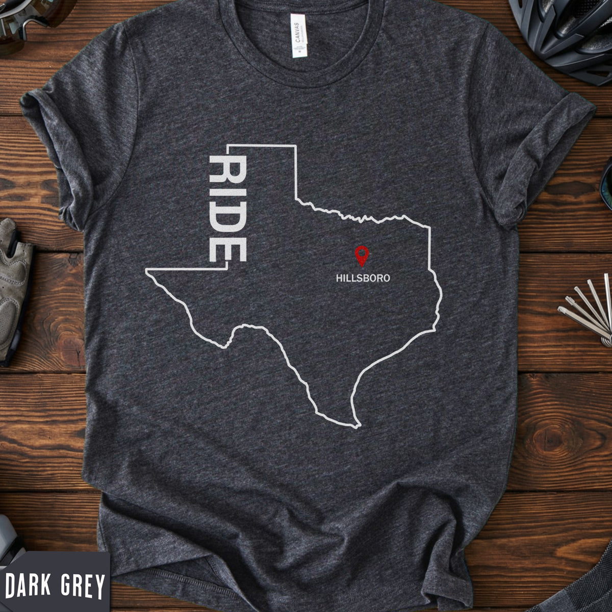 Texas Cycling Map T-Shirt | Ride Texas Biker Gift Tee