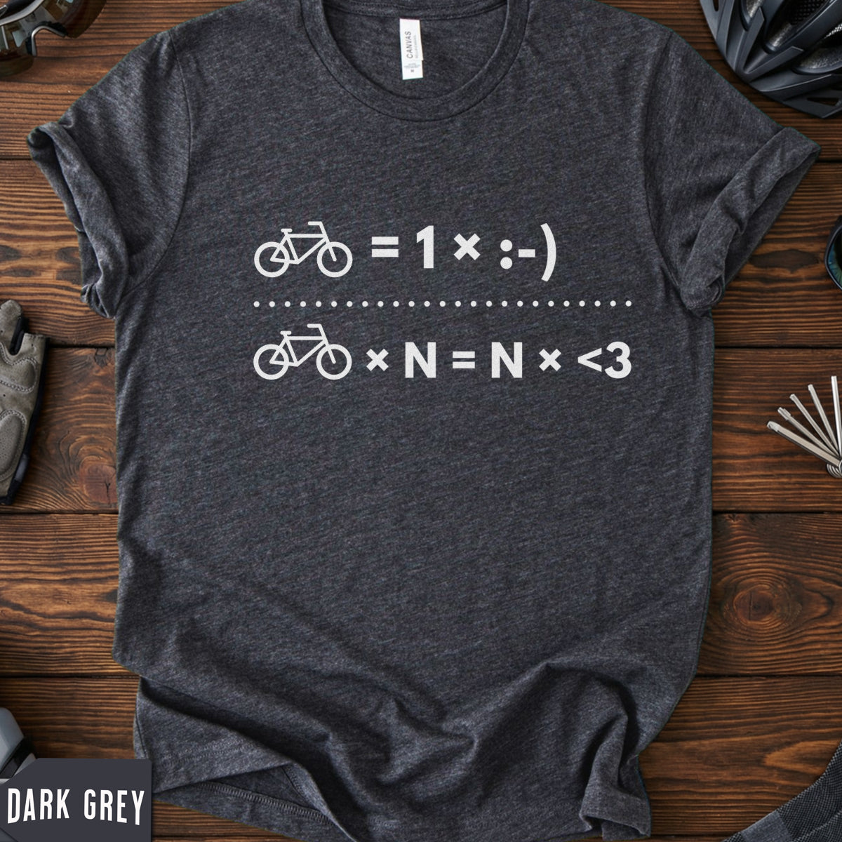 Funny Cycling Math T-Shirt | Bike Lover Equation Tee