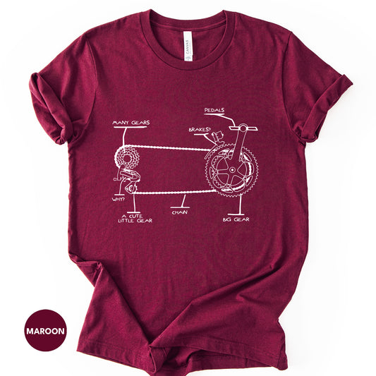 Funny Bike Anatomy T-Shirt | Gift for Dad, Husband, Bike Nerd