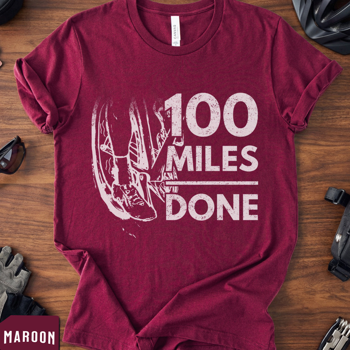 "100 Miles Done" T-Shirt | Century Ride Finisher Gift