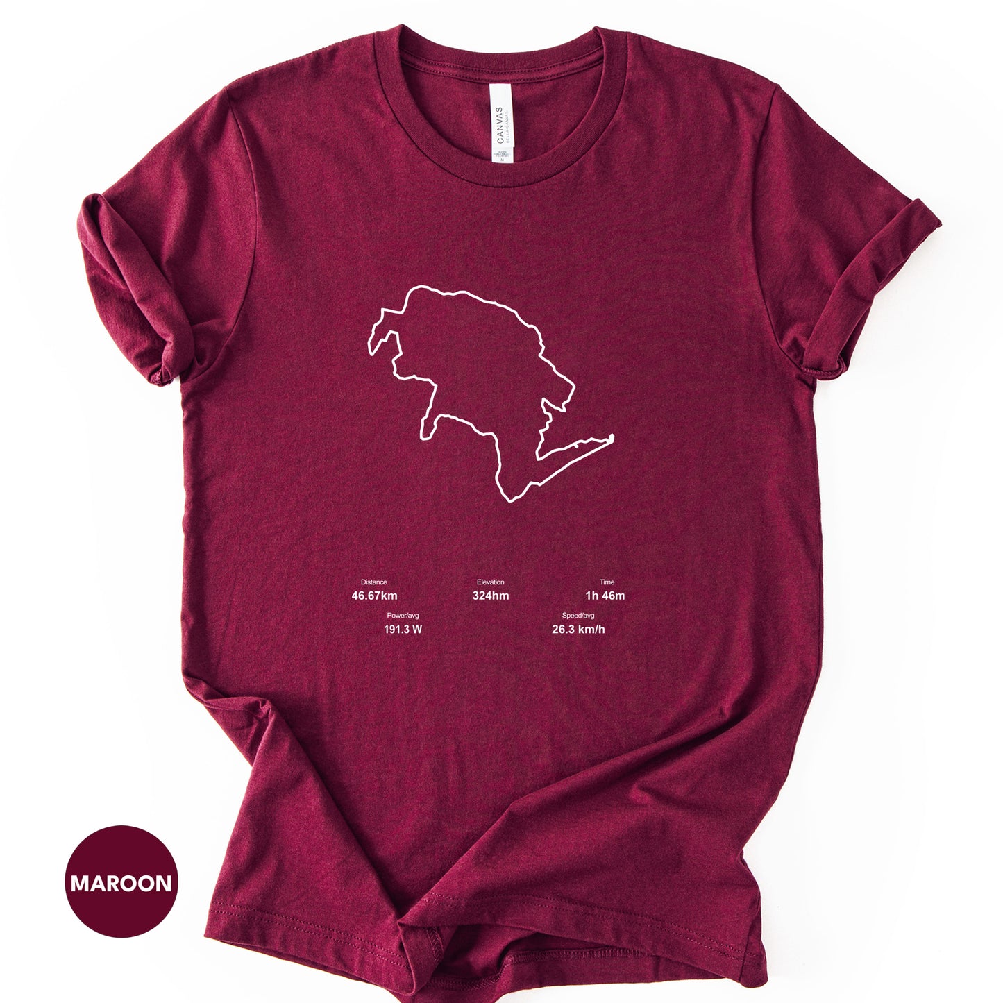 Personalized Cycling T-Shirt – Print Your Own Ride Route.