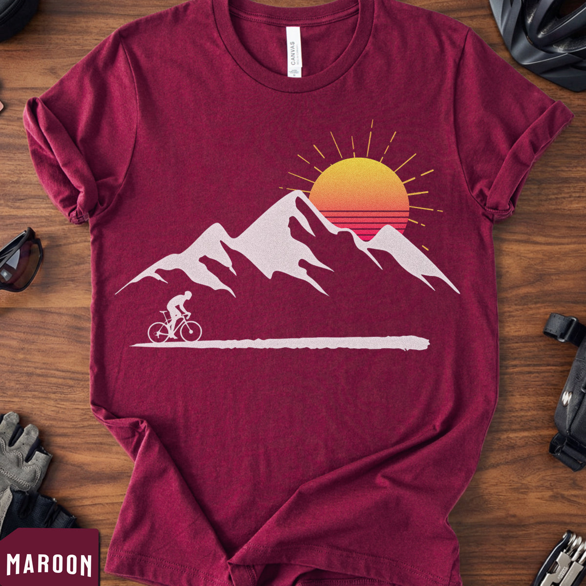 Sunrise Cycling T-Shirt | Peaceful Morning Ride Tee