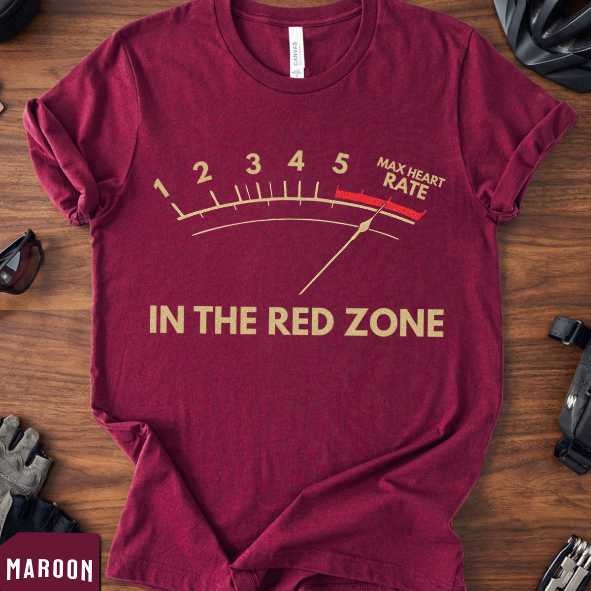 "In The Red Zone" T-Shirt | Funny Max Heart Rate Cycling Tee