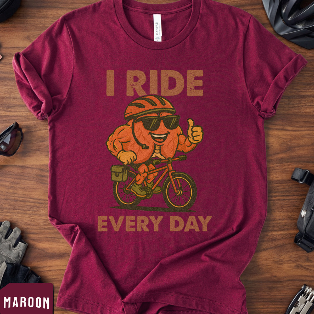 Healthy Lungs, Happy Ride – I Ride Every Day Cycling Tee