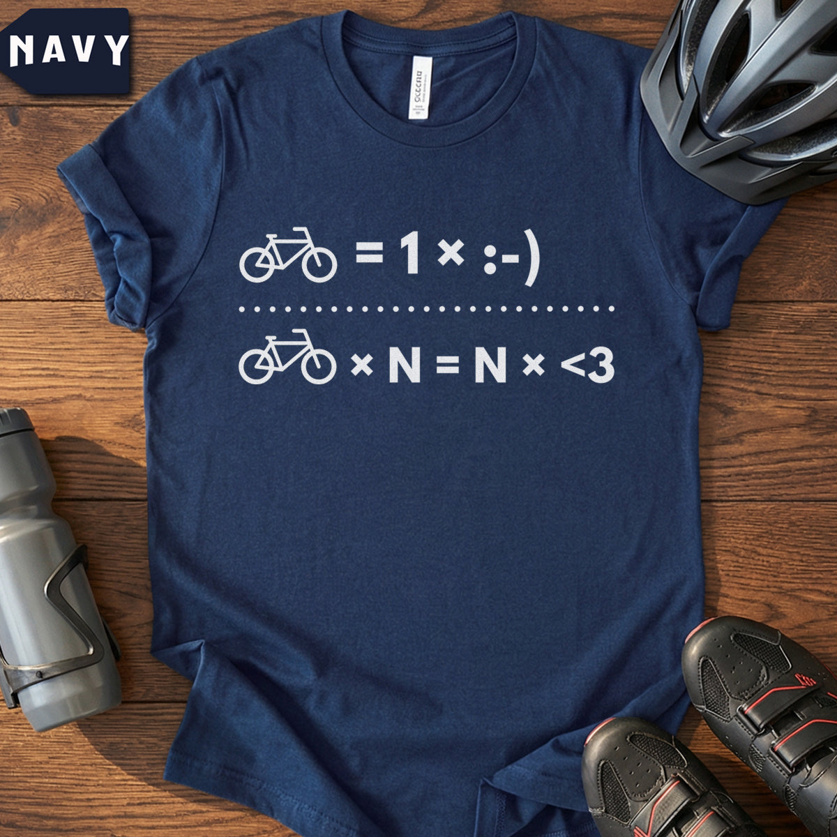 Funny Cycling Math T-Shirt | Bike Lover Equation Tee